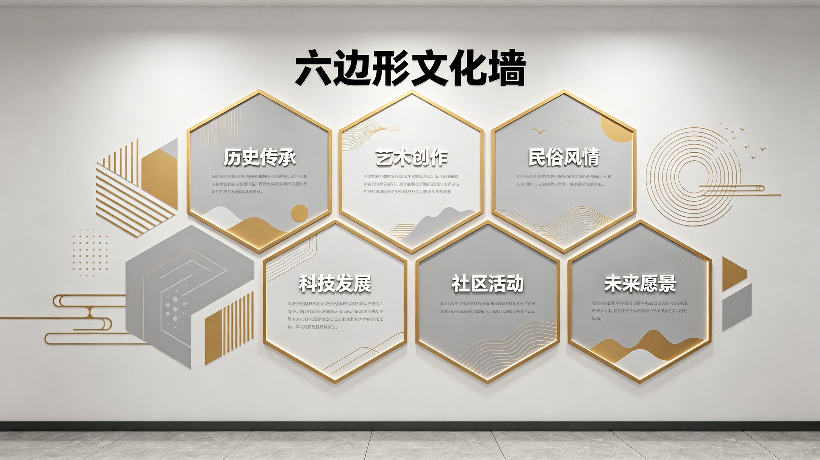 湄潭企业文化墙 | 六边形信息美学